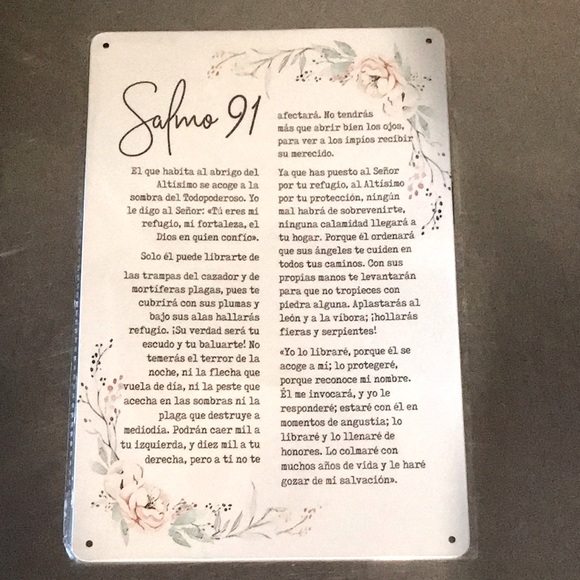 Other - Psalm 91 Metal Plaque in Spanish